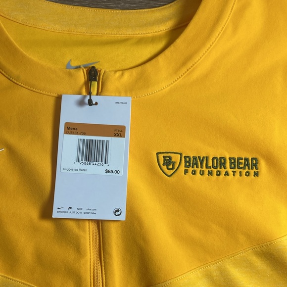 NWT Mens Gold Baylor Foundation XXL Nike Dri Fit LongSleeve Pullover - Picture 5 of 11